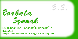 borbala szamak business card